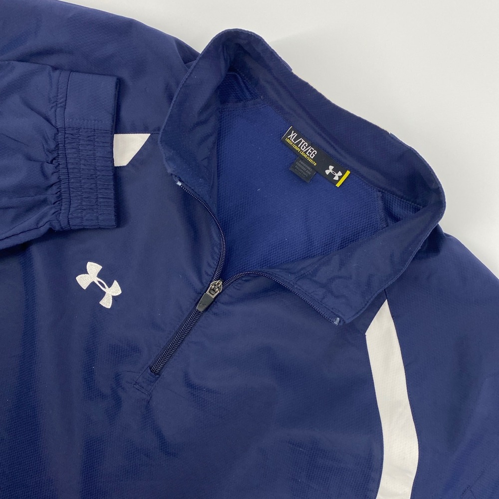 Under Armour Quarter 1/4 Zip Windbreaker Mens Extra Large Blue Athletic Track